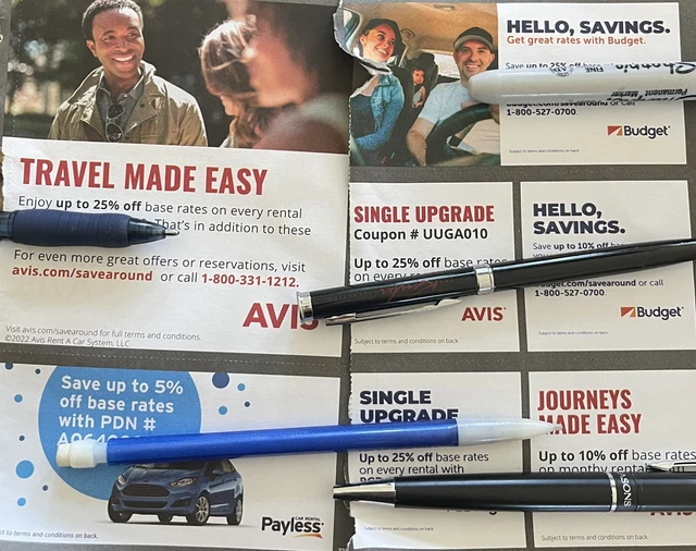 Avis Budget Payless car rental coupon Travel Discount Code Exp 12/31/23
