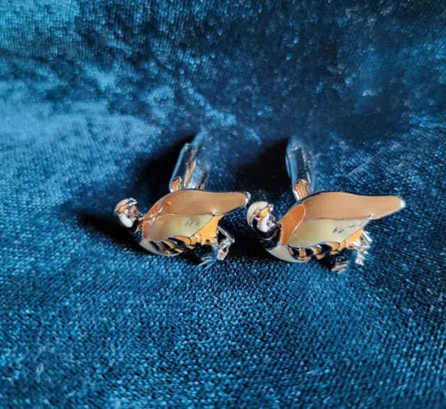 Enamel Pheasant cufflinks - Beautiful