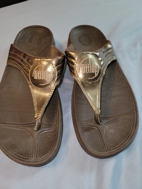 Fitflop Womens Size 9 Bronze Brown Thong Sandal Comfort