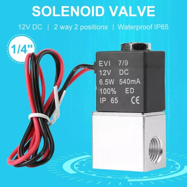 12V 1/4" Inch Fast Response Electric Air Water Solenoid Valve DC Normally Closed