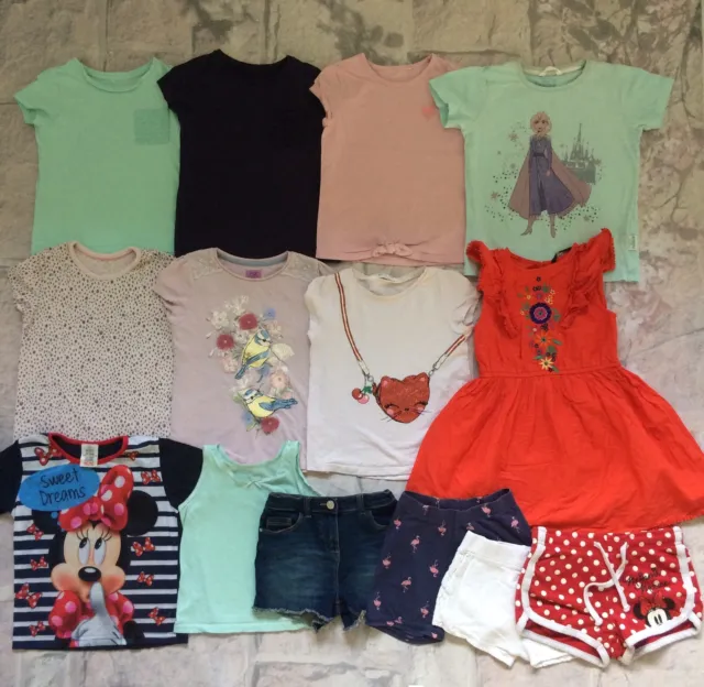Girls Clothes Bundle 5-6 Years Dress Tops Shorts M&S H&M George TU Etc