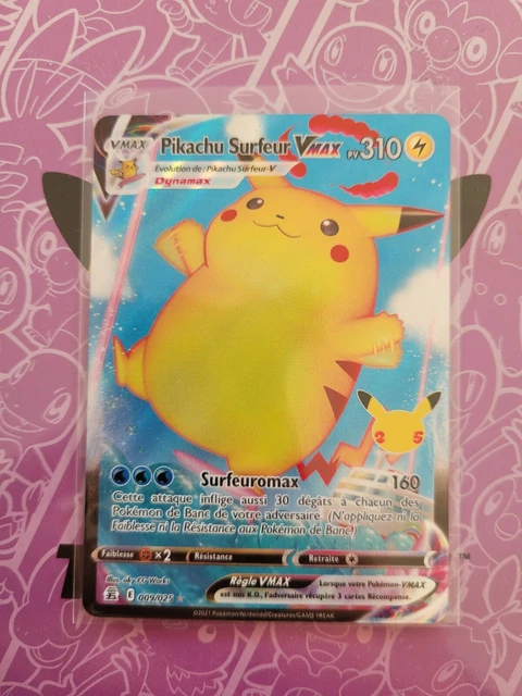 Carte Pokémon Pikachu 25/25 Holo - Édition 25 Ans, état Moderately Played/Very Good, Non Gradée