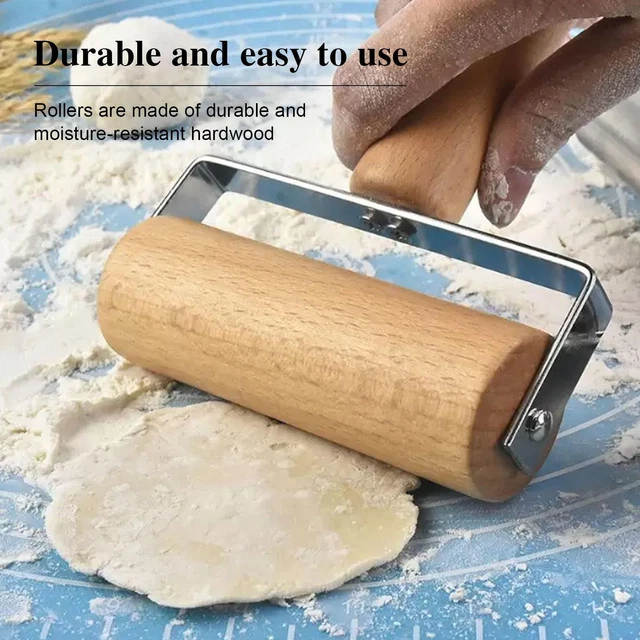 1 pz manico a rullo in legno pasticceria torta crosta pizza Y9J6