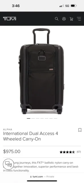 TUMI Alpha international Dual Access Carry On Brand New - New Version With USB C
