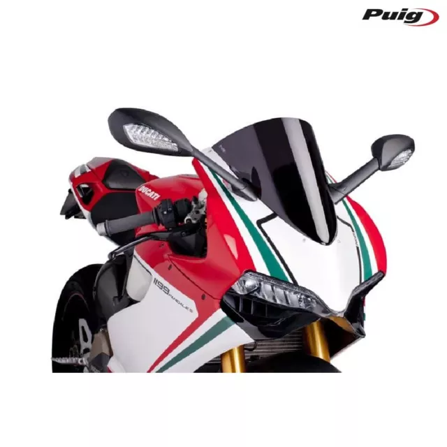 PUIG 5990F DARK SMOKE RACING DOME for Ducati 1199 PANIGALE S 2012-2014