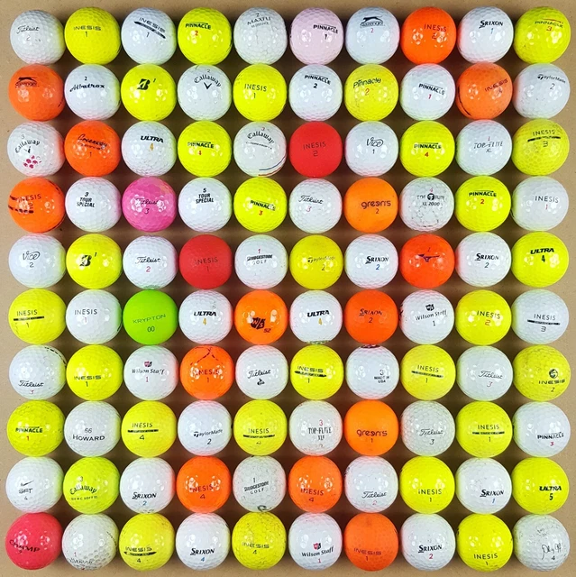 Lot 100 Balles de Golf Titleist Srixon Callaway Mizuno Pinnacle Vice Bridgestone