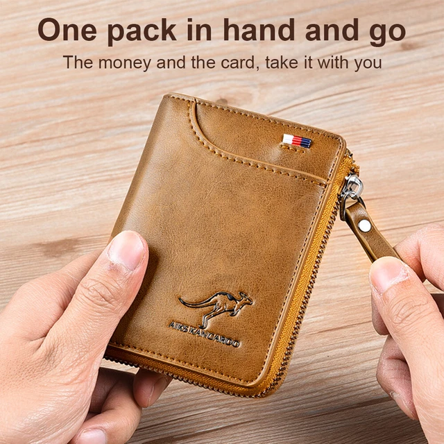 Mens RFID Blocking Leather Wallet Credit Card ID Holder Zipper Purse Waterproof 7
