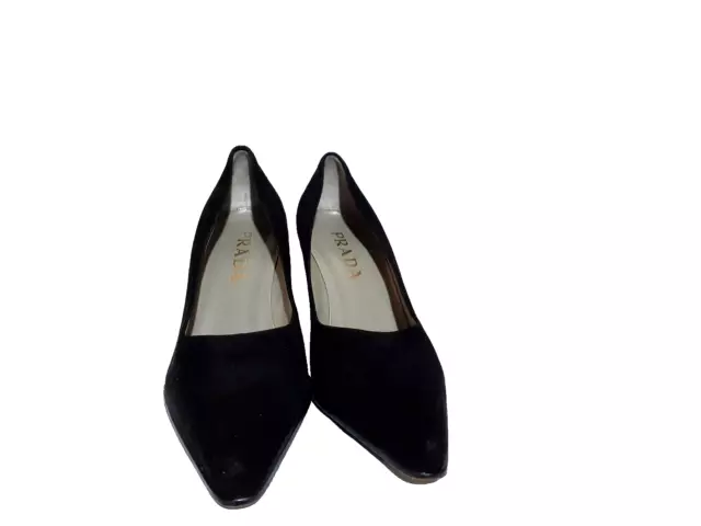 PRADA WOMEN BLACK Suede Pumps Heels Size. EU 37 US 7 UK 5 $75.00 - PicClick