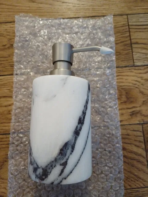 Rome Soap Pump Dispenser Marble Effect Plastic Grey 18 Cm Premier Housewares