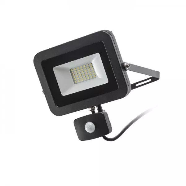 Spot projecteur PONTA réflecteur avec capteur noir 230V LED 30W 120° IP54 3000K