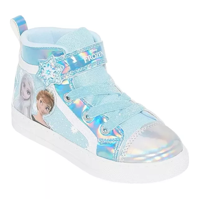 Disney Frozen Elsa and Anna Toddler Girls  High-top Light Up Sneakers NEW IN BOX