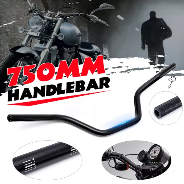 Motorcycle 7/8'' 22mm Drag Handlebar Handle Bars For Honda Yamaha Suzuki Black