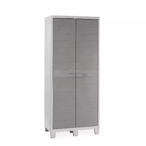 Armoire Porte-Balai Woody Résine Avec Étagères Réglable cm65x38x178h Gris