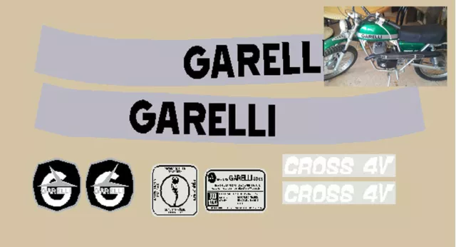 Garelli 50 cross 4V moto verde serie adesivi stickers series