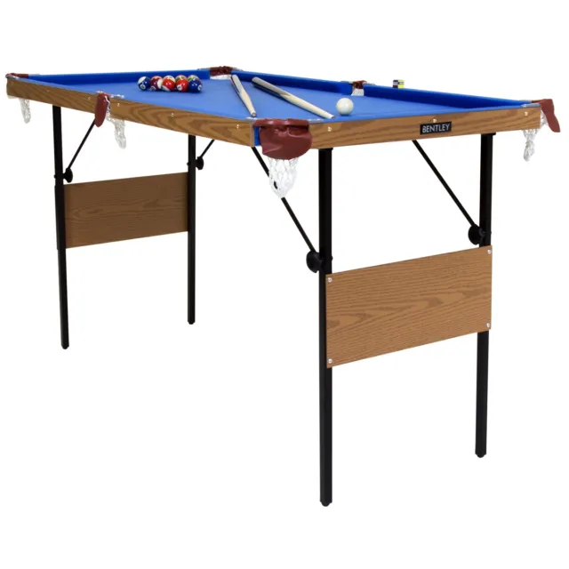 Charles Bentley 4ft 6in Blue Pool Games Table Including Balls & 2 Cues