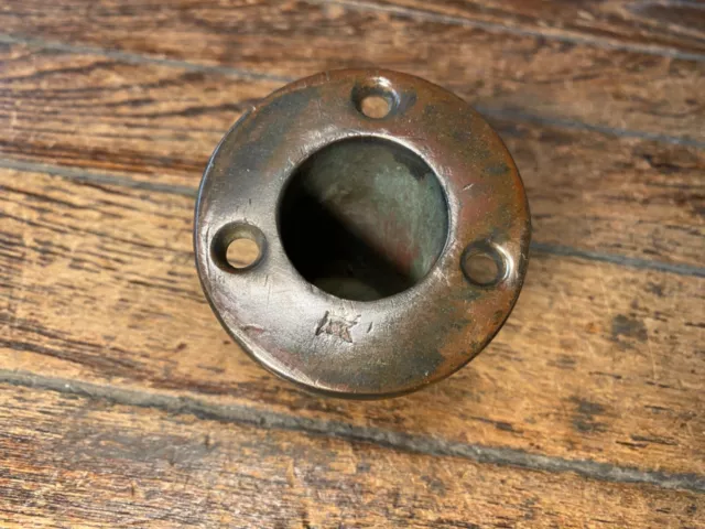 Vintage Recessed Bronze Flag Pole Socket  1 1/4" Id Nice Patina