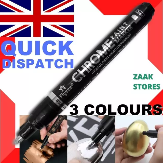 3pcs Liquid Chrome Marker Mirror Liquid Chrome Paint Pen Set