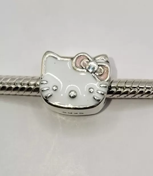 Hello Kitty Reversible 925 Sterling Silver Charm For Bracelet & Necklace