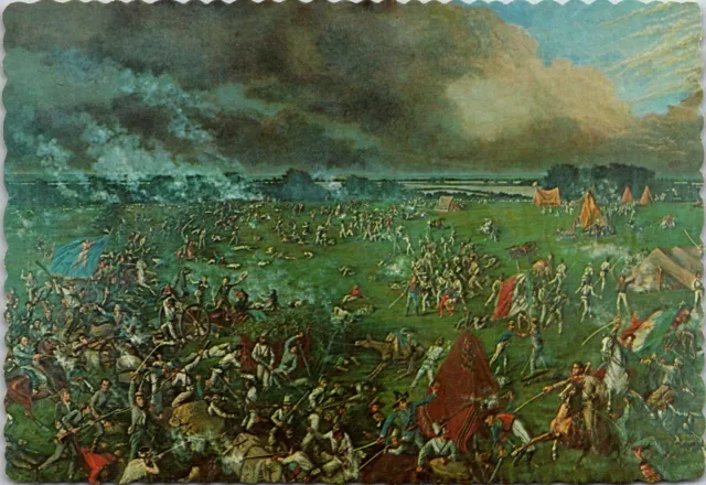 Battle of San Jacinto McArdie Mural Type Paint Postcard Vintage Scalloped Edge
