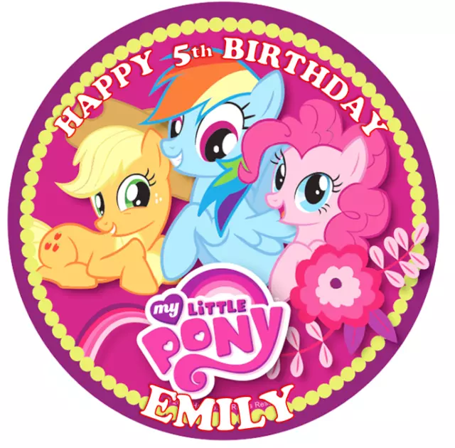 MY LITTLE PONY BIRTHDAY Personalised Edible Icing Cake Topper Decoration Images