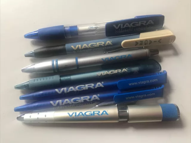 Pfizer Viagra Drug Rep Pharmaceutical Promo Advertising Medical Pens Lot of 7