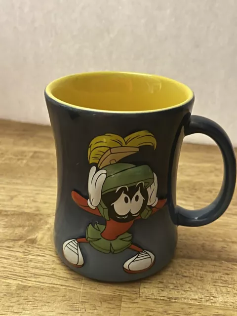 Rare - MARVIN THE MARTIAN Blue 3D Coffee Mug Cup Looney Tunes 2001 XPRES VNC