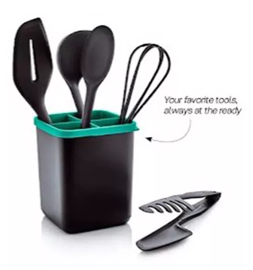 Homikit 27 Pieces Silicone Cooking Utensils Set with Holder, Kitchen Utensil Sets for Nonstick Cookware, Black Kitchen Tools Spatula with Stainless