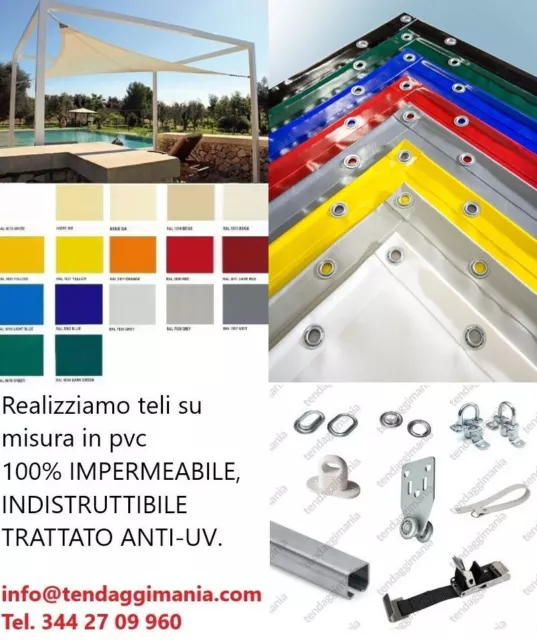 Telone In Pvc Impermeabile Occhiellato Telo Pvc Pesante con occhielli ogni 50 CM