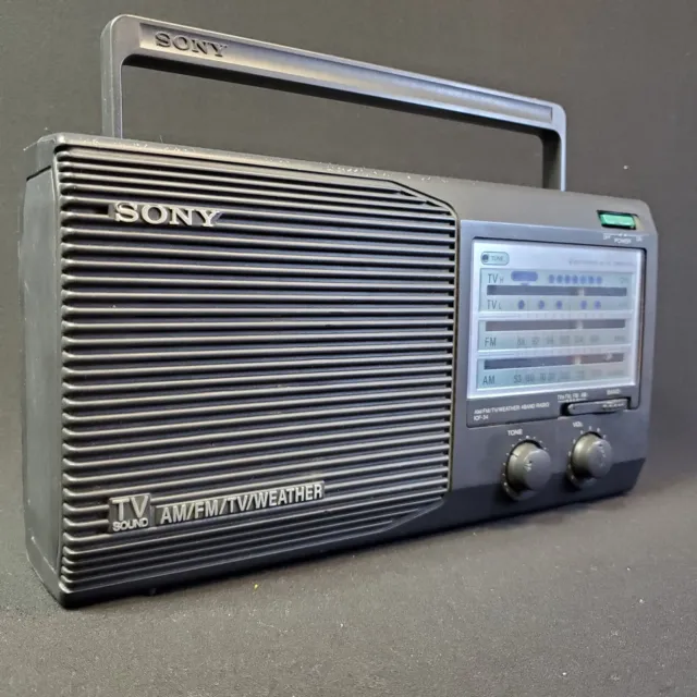Sony ICF-36 AM/FM Radio/Weather Band/TV Sound AC/DC Powered Works
