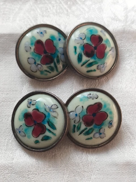 ANCIENNE PAIRE DE Boutons De Manchettes En Nacre Et Metal Representant Couteaux EUR 50,00 - FR