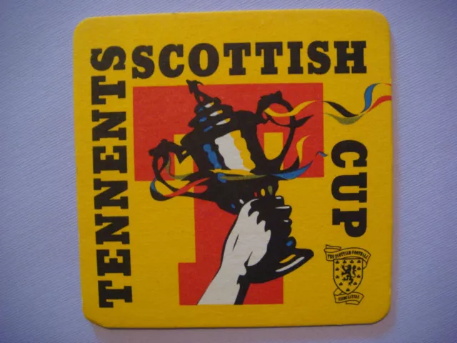 Beer Bar Coaster ~*~ TENNENTS Wellpark Brewery, Glasgow, SCOTLAND ~ Scottish Cup