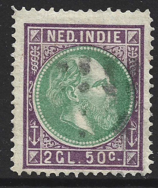 Netherlands Dutch East Indies Willem III 2 GL 50c Stamp Issue (2 Scans)
