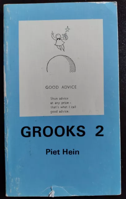Grooks 2 Piet Hein Poems Cartoons 1971 paperback Out Of Print Rare