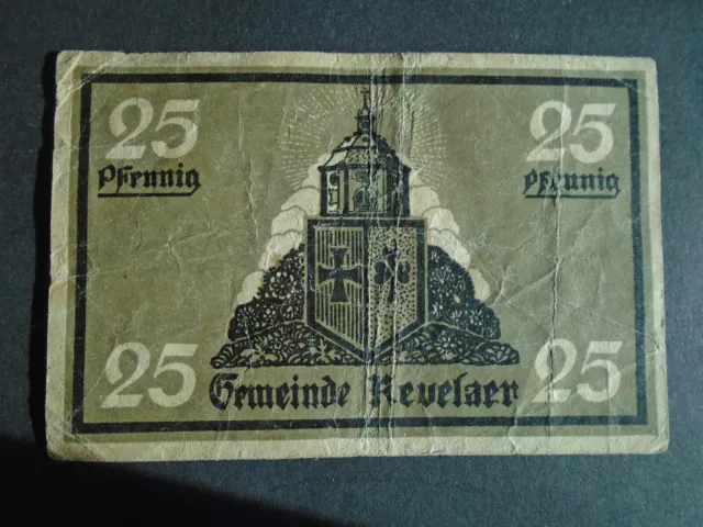 25 Pfennig Notgeldschein Stadt Kevelaer 1921 / German Emergency Money 2