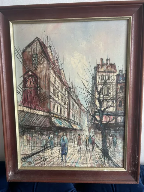 Small French France Street Oil Painting By Suzanne Duchamp (1889-1963)
