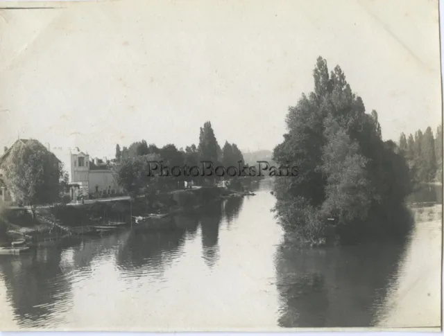 FRANCE Champigny sur Marne France Vintage Photo Citrate Snapshot ca 1900 