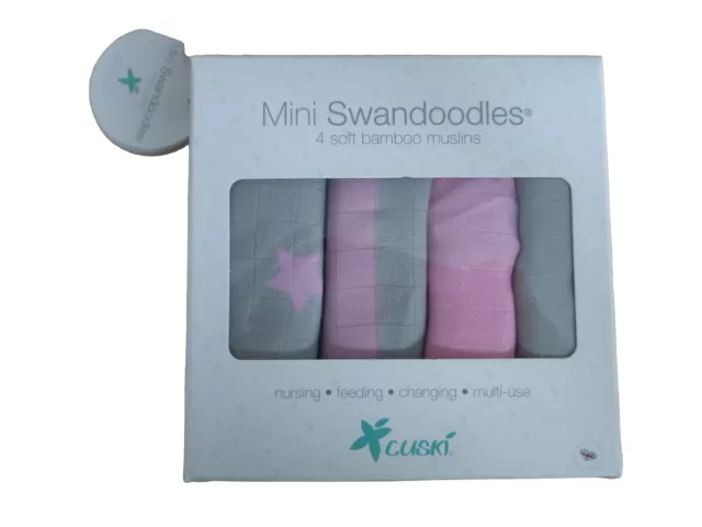 Newborn Present Cuski Mini Swandoodles Bamboo Muslins 4 Pack Betty