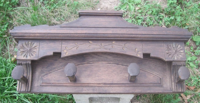 Reclaimed Wood Hat Rack Primitive Key Hanger Hooks Iron architectural salvage