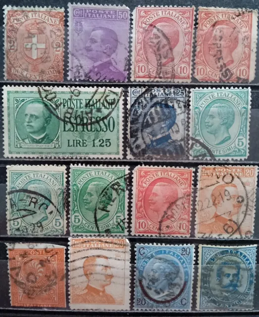 Alte Briefmarken Sammlung Italien, gestempelt, 8