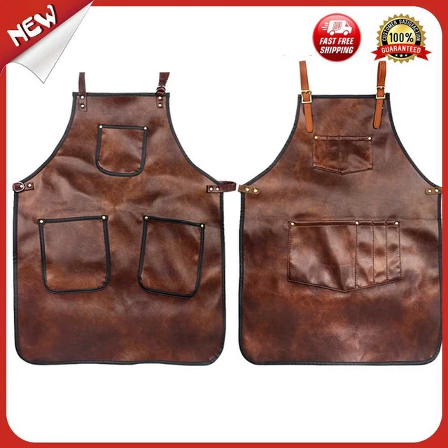 es Hairdressing Denim Apron Waterproof Hairdresser Leather Work Clothes Salon