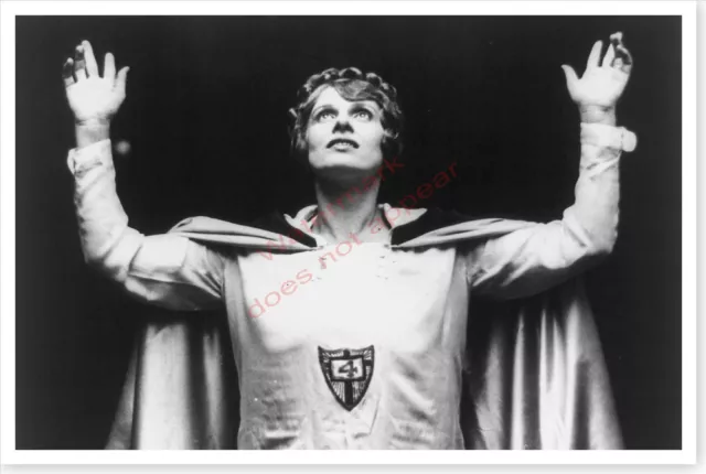 Silver Halide Photo Of Evangelist Aimee Semple McPherson With Raised Arms