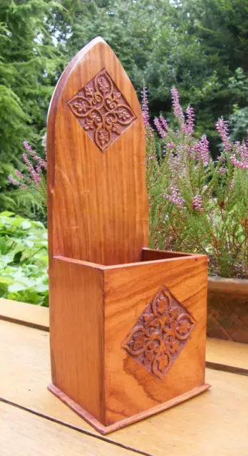 A Carved Wooden Country House Gothic Church Candle Box