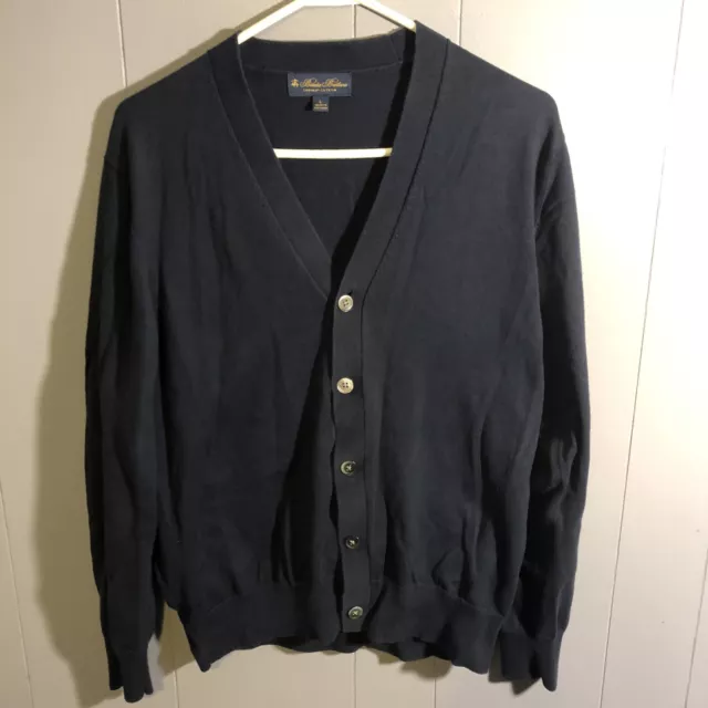 Brooks Brothers Fleece Navy Cardigan Button Down Sweater Boys Size LARGE