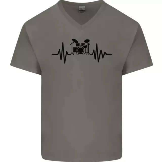 T-shirt cotone collo a V tamburo batteria ECG batteria Pulse ECG