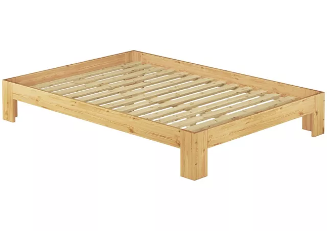 Französisches Bett Doppelbett 140x200 Futon Kiefer massiv Rollrost Jugendbett 3