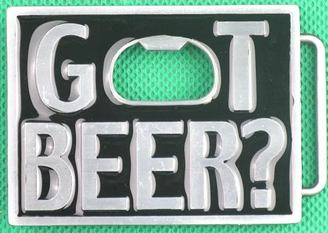 Belt Buckle "GOT BEER? OPENER" Black Color. Fit 4 cm Wide Belt. Free Shipping!