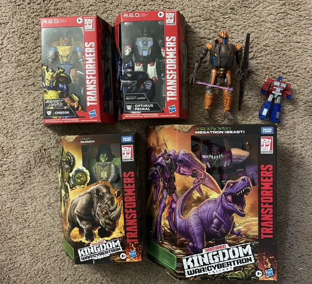 TRANSFORMERS KINGDOM BEAST Wars Lot 6 Megatron Dinobot & R.E.D