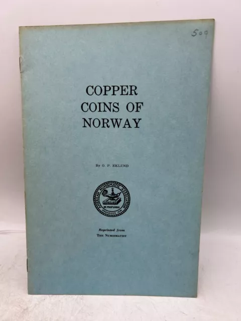 Numismatist Copper Coins of Norway 6 Pages Coin Book - OP Eklund