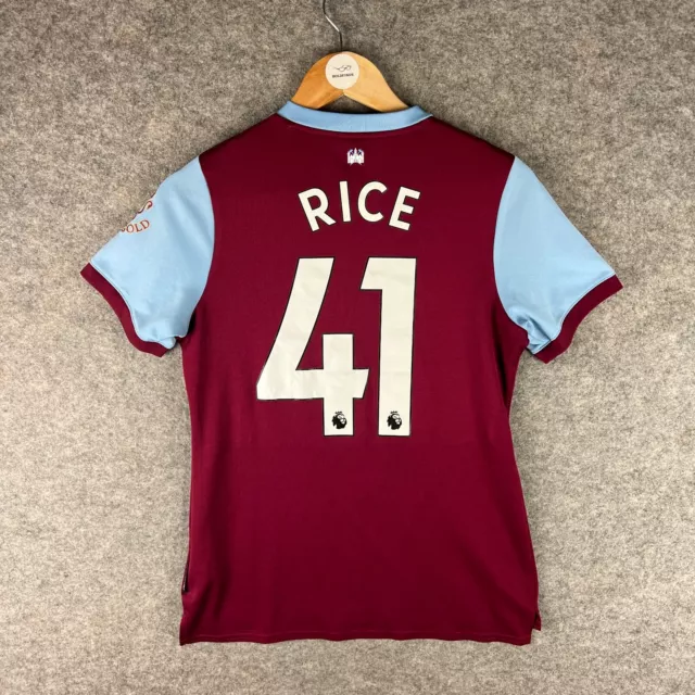 West Ham United Football Shirt Womens Size 10 Home #41 RICE Umbro 2019/20