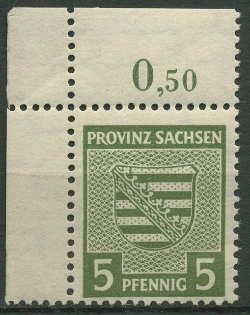 SBZ Provinz Sachsen 1945 Provinzwappen 75 Y a Ecke oben links postfrisch